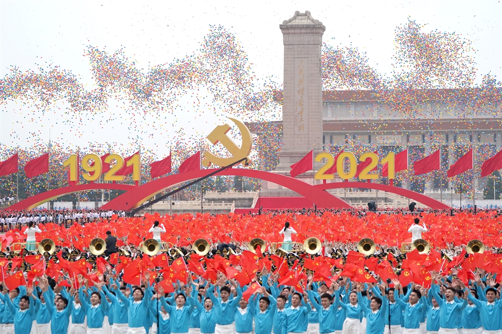 톈안먼광장 '구름인파'…中 공산당 100주년