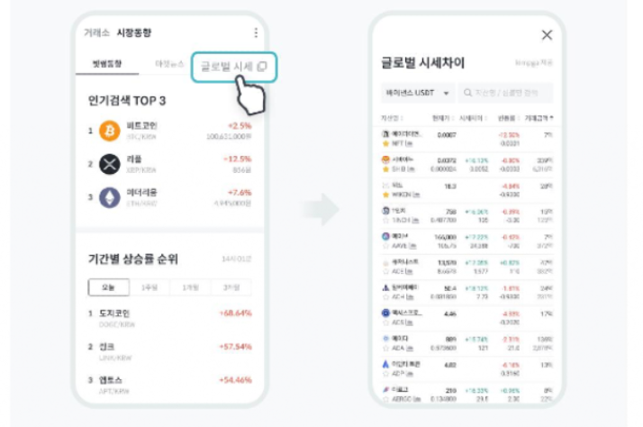 빗썸, 글로벌 시세차이 서비스 업데이트…"실시간 '김프' 확인"